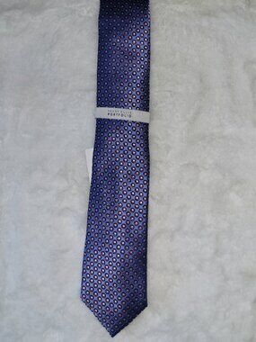 Perry Ellis Portfolio Mens Berman Dot Tie Periwinkle ONE SIZE